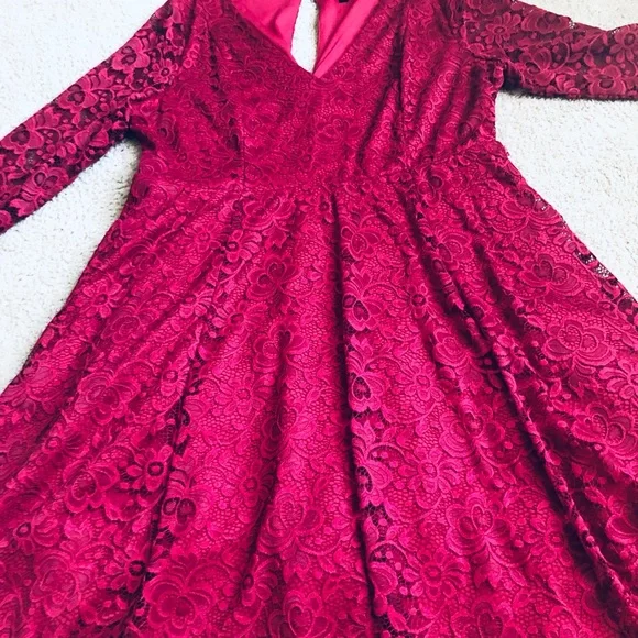 Red Lace All Occasion Dress - Picture 5 of 8